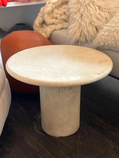  Le Lampade Custom Round Roman Travertine Coffee Table by Le Lampade