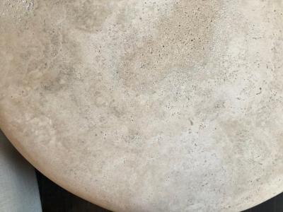  Le Lampade Custom Travertine Round Coffee Table by Le Lampade