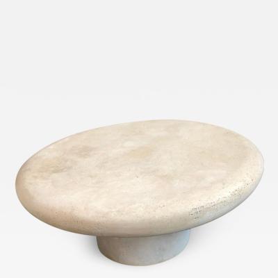  Le Lampade Custom Travertine Round Coffee Table by Le Lampade