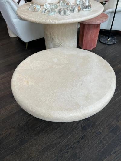  Le Lampade Custom Travertine Round Coffee Table by Le Lampade