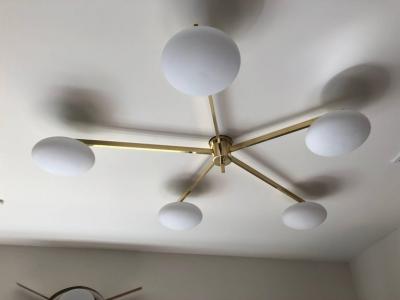  Le Lampade Five Arm Brass Flush Mount by Le Lampade