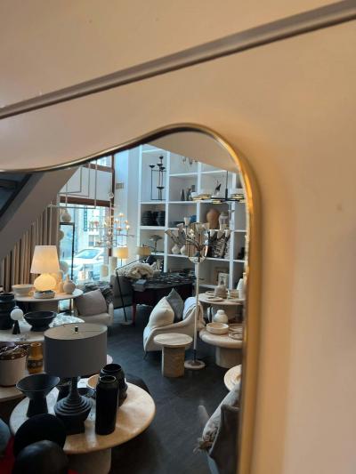  Le Lampade Italian Brass Mirror by Le Lampade
