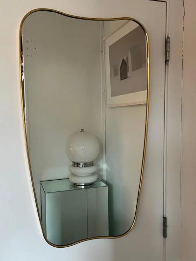  Le Lampade Italian Brass Mirror by Le Lampade
