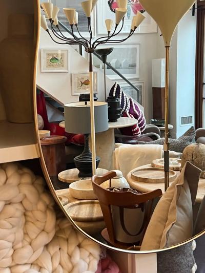  Le Lampade Italian Brass Mirror by Le Lampade