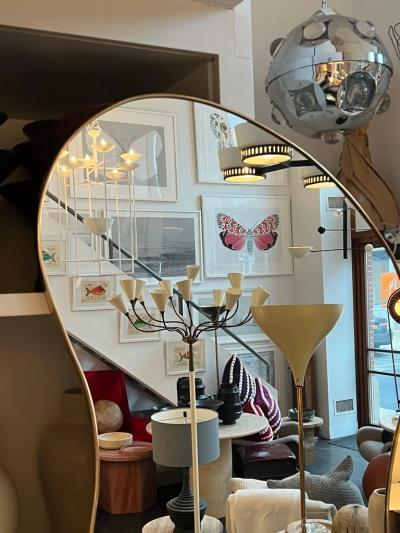  Le Lampade Italian Brass Mirror by Le Lampade