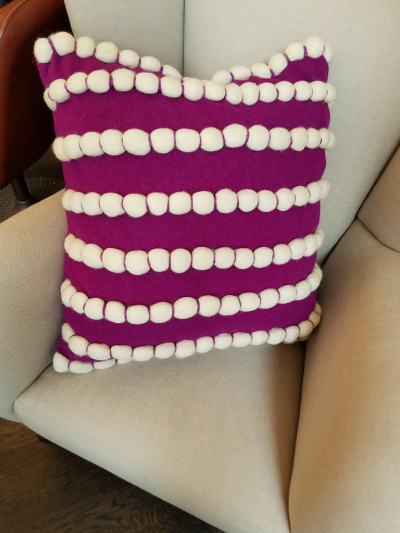  Le Lampade Lido Fuchsia Pillow by Le Lampade