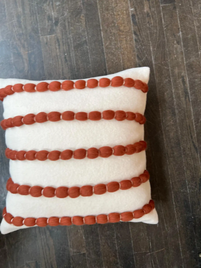  Le Lampade Lido White Brown Pillow by Le Lampade