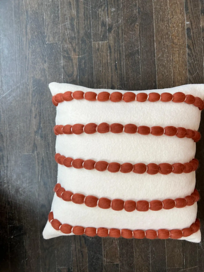  Le Lampade Lido White Brown Pillow by Le Lampade