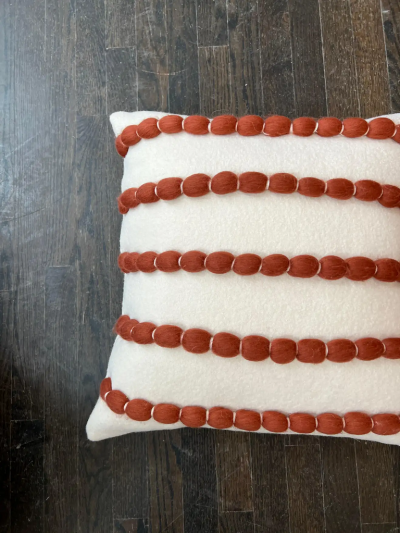  Le Lampade Lido White Brown Pillow by Le Lampade