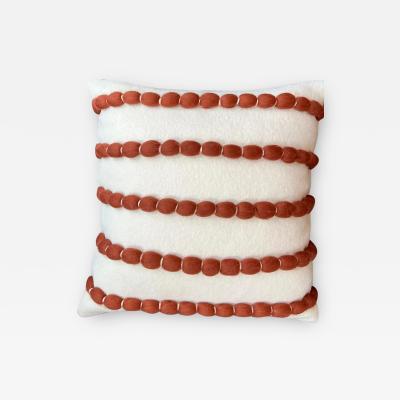  Le Lampade Lido White Brown Pillow by Le Lampade