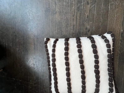  Le Lampade Lido White Brown Pillow by Le Lampade