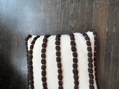  Le Lampade Lido White Brown Pillow by Le Lampade