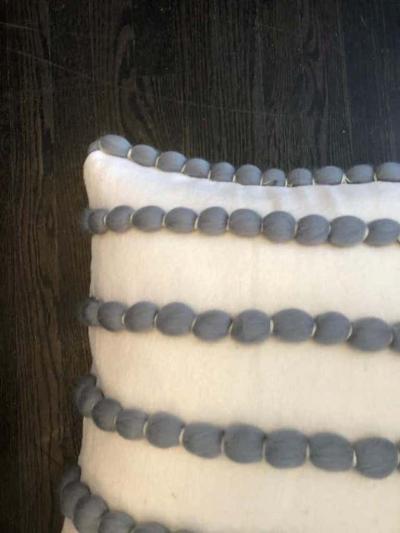  Le Lampade Lido White Grey Wool Pillow Le Lampade