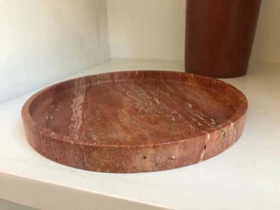  Le Lampade Red Travertine Tray by Le Lampade