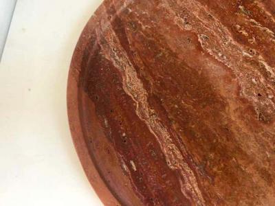  Le Lampade Red Travertine Tray by Le Lampade