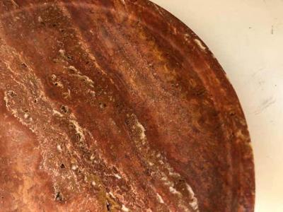 Le Lampade Red Travertine Tray by Le Lampade