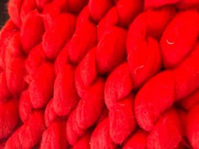  Le Lampade Roma Red Loop Wool Throw by Le Lampade