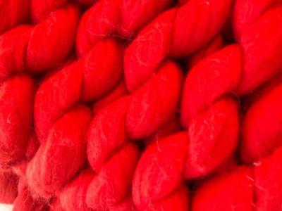  Le Lampade Roma Red Loop Wool Throw by Le Lampade