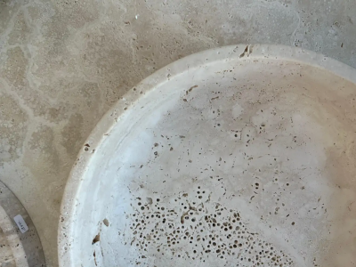  Le Lampade Roman Travertine Bowl by Le Lampade