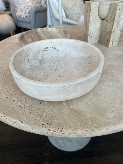  Le Lampade Roman Travertine Bowl by Le Lampade