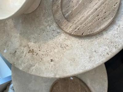  Le Lampade Travertine Dining Table by Le Lampade NY