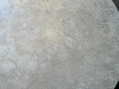  Le Lampade White Roman Travertine Bistro Table by Le Lampade