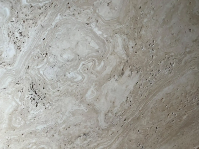 Le Lampade White Roman Travertine Bistro Table by Le Lampade