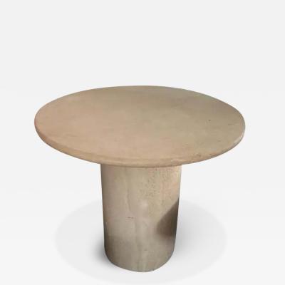  Le Lampade White Roman Travertine Bistro Table by Le Lampade