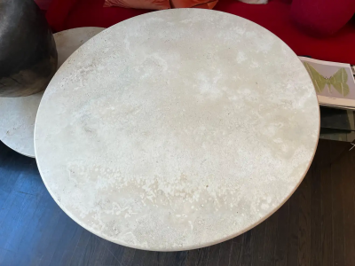  Le Lampade White Roman Travertine Dining Table by Le Lampade