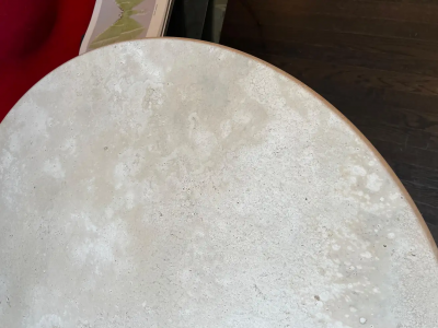  Le Lampade White Roman Travertine Dining Table by Le Lampade