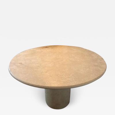  Le Lampade White Roman Travertine Dining Table by Le Lampade