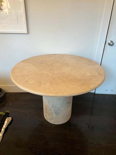  Le Lampade White Roman Travertine Dining Table by Le Lampade