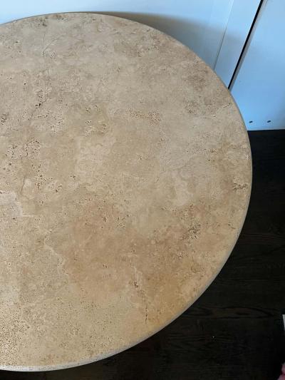  Le Lampade White Roman Travertine Dining Table by Le Lampade