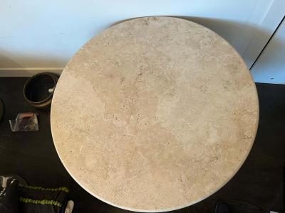  Le Lampade White Roman Travertine Dining Table by Le Lampade