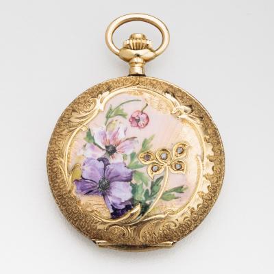  Le Palais Royale Antique PocketWatch 14kt Enamel Le Palais Royale
