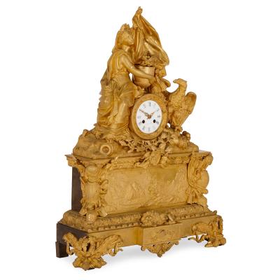 Le Roy et fils French antique ormolu mantel clock by Leroy commemorating Napoleon Bonaparte