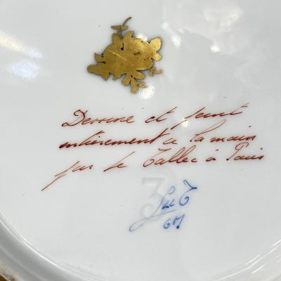  Le Tallec of Paris 1959 French Black Gold Gilt Porcelain Gold Bowl Spool Signed