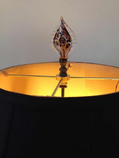  Le Verre Francais French Le Verre Francais Lighted Base Art Glass Lamp