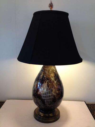 Le Verre Francais French Le Verre Francais Lighted Base Art Glass Lamp