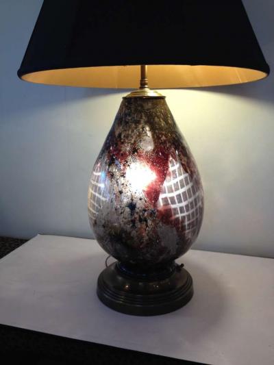  Le Verre Francais French Le Verre Francais Lighted Base Art Glass Lamp