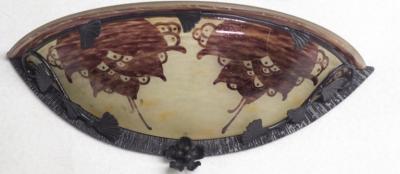  Le Verre Francais Le Verre Francais Cameo Glass Pair of Sconces