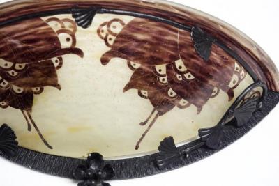  Le Verre Francais Le Verre Francais Cameo Glass Pair of Sconces