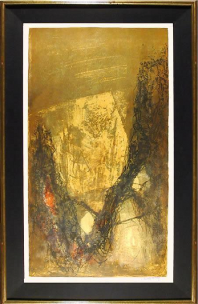 Lebadang aka Hoi Untitled Abstract in Gold