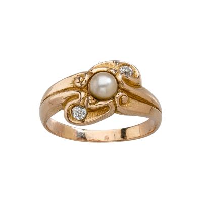  Lebolt Co LeBolt Gold Diamond Pearl Ring