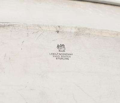  Lebolt Co Six piece Hand Hammered Tea and Coffee Service with Tray