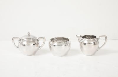  Lebolt Co Six piece Hand Hammered Tea and Coffee Service with Tray