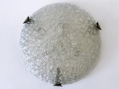  Leclaire Sch fer Amazing Mid Century Ice Glass Flush Mount or Sconce by Leclaire Sch fer 1960s