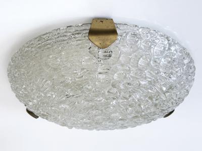  Leclaire Sch fer Amazing Mid Century Ice Glass Flush Mount or Sconce by Leclaire Sch fer 1960s