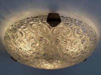  Leclaire Sch fer Amazing Mid Century Ice Glass Flush Mount or Sconce by Leclaire Sch fer 1960s