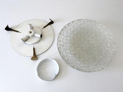  Leclaire Sch fer Amazing Mid Century Ice Glass Flush Mount or Sconce by Leclaire Sch fer 1960s